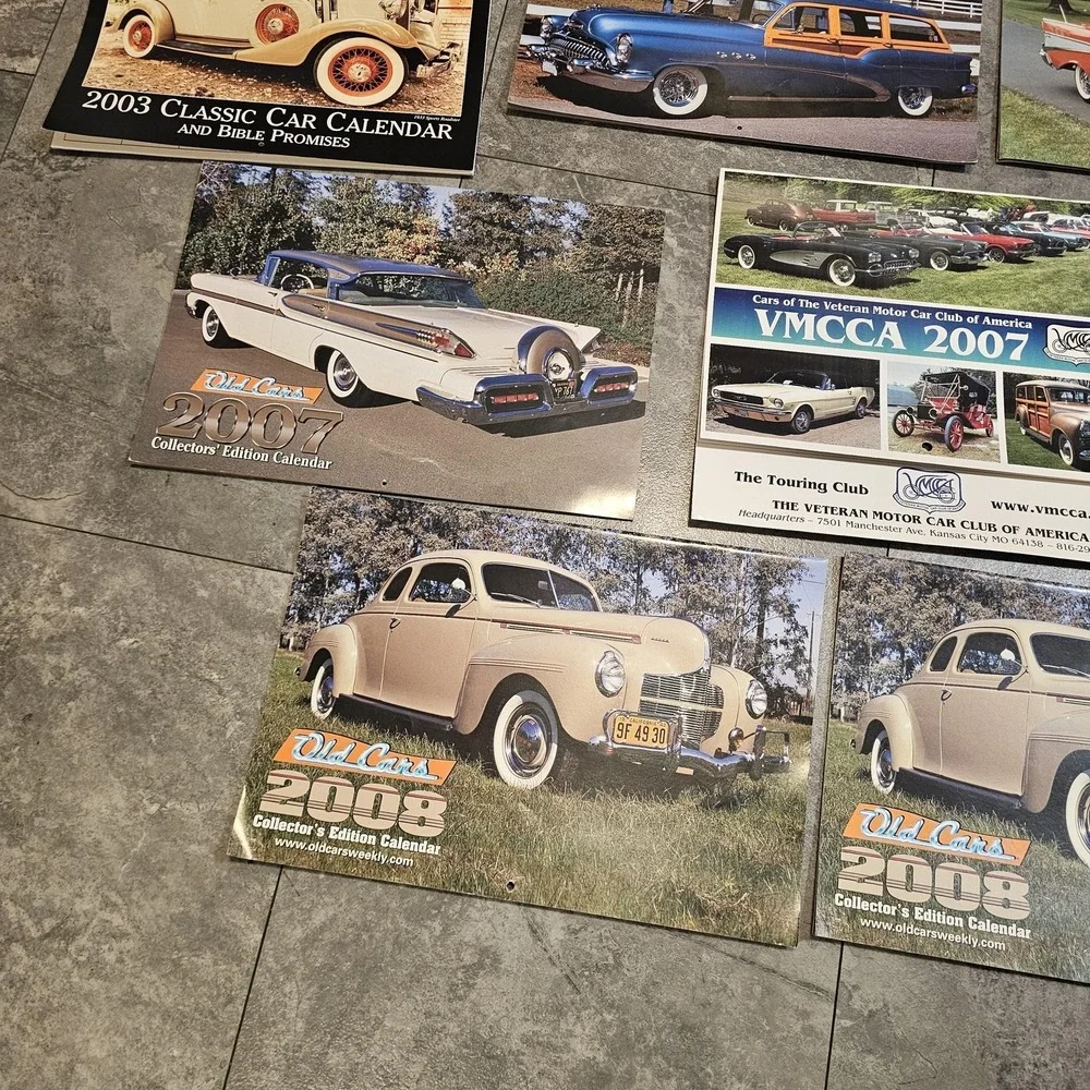 Lot Of 13 Vintage Classic Car Truck Tractor Calendars Variety 2001-2008 USA